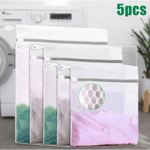 Mesh Laundry Bag 5pcs Wash Bag Laundry Blouse Hosiery Stocking Underwear Bra Travel Bags-30