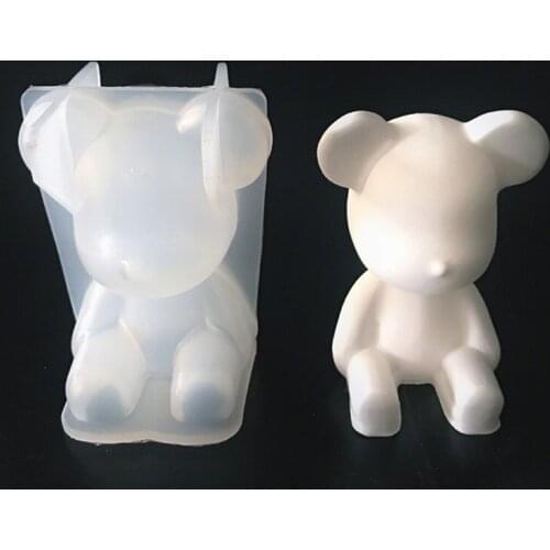 3D Sitting Sitting Bear Silicone Mold DIY Fondant Cake Chocolate, Gypsum, Aroma Candle, Clay Handmade, Baking Utensil, Decoratio