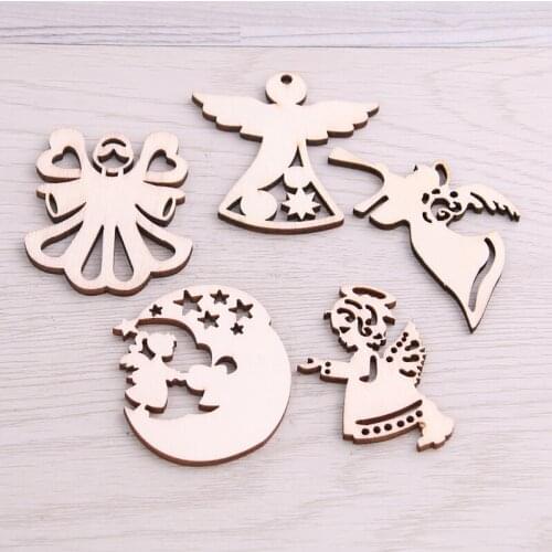 SWEET BELL 20pcs Mix Wooden Angel Pattern Scrapbooking Painting Collection Craft Handmade Accessory Home Decoration DIY