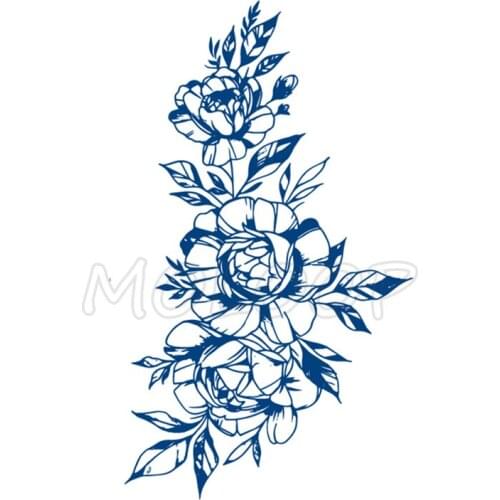 Juice Tattoo Sticker Rose Peony Flower Waterproof Temporary Makeup Fake Tatoo for Women Men New Style Lasting To 5 -15 Days
