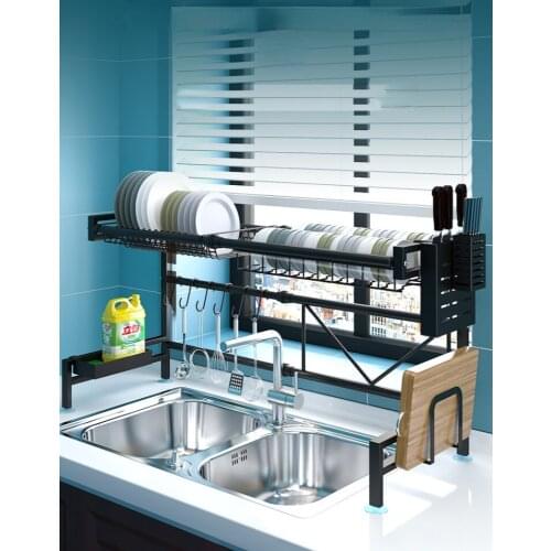 GY Retractable Kitchen Sink Storage Shelf Multi-Functional Tableware Drain Rack Sink Dish Rack Sink Storage Knife Holder