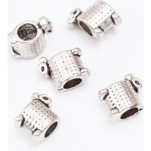 YEPENGFEI 10pcs Scattered beads Tibetan silver beads jewelry alloy beads fit Chamilia bracelet DIY js2096