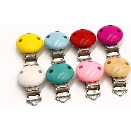 1Pc Natural Wooden Pacifier Clips Chemical Free Tasteless Houten Bijtring For Pacifier Chain Making Nipple Chain Holder