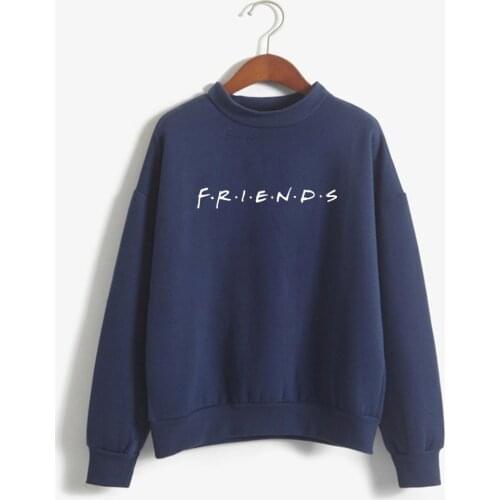 Plus size FRIENDS Letter Print Women O-neck Sweatshirt Casual Funny Sweatshirt For girl Top hoodies Hipster Drop Shipplus size F