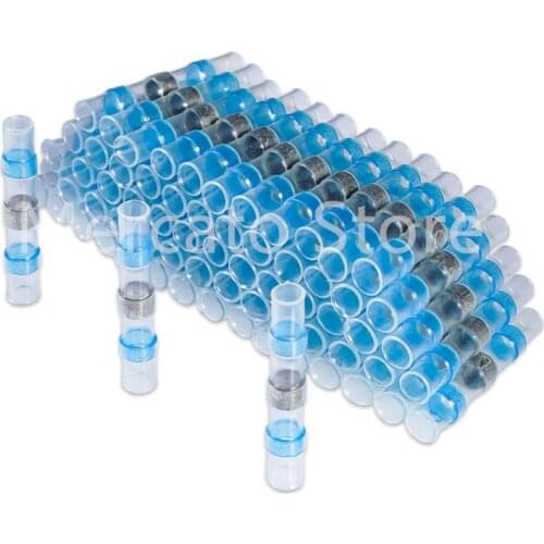 100/500PCS Solder Seal Wire Connectors Waterproof Heat Shrink Butt Connectors Electrical Wire Terminals Insulated Butt Splices