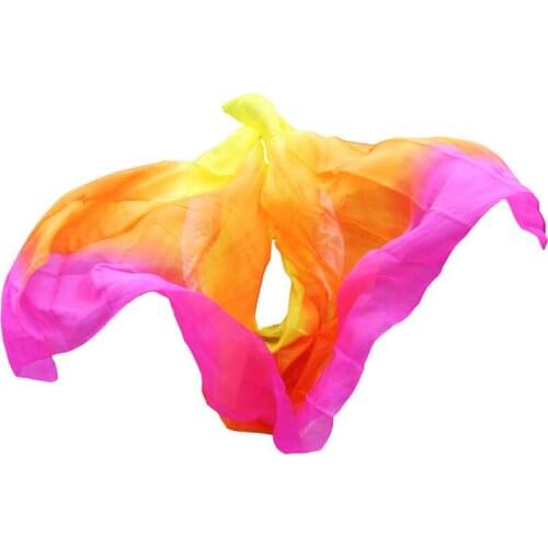100% Real Silk Veils Customized Handmade Dyed Scarf Shawl Pure Natural Chinese Silk Veils Belly Dance Accessory Performance Prop