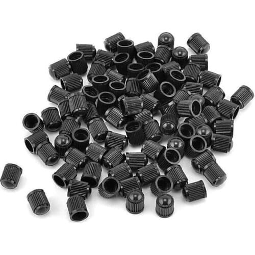 100pcs/lot Plastic Car Bike Motorcycle Truck Wheel Tire Valve Stem Cap Dust Cover Black Air Nozzle Caps