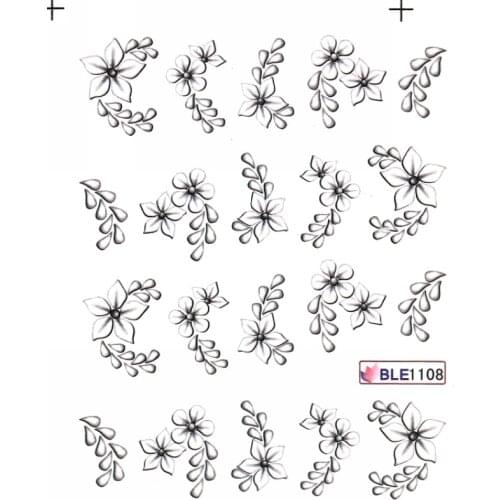 11 PACK/ LOT WATER DECAL NAIL ART NAIL STICKER FLOWER MARGUERITE ROSEMARY BLE1104-1114