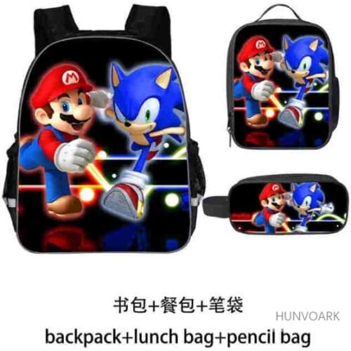 16 Inch Mario Bros Backpack Children School Bags Boys Girls Daily Travel Backpack Cartoon Mochila School Gifts