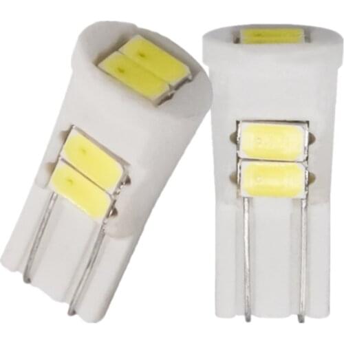 2/4Pcs T10 5730 6SMD 194 168 Chip Wedge Ceramics Light Car Auto LED Door Light Bulb Marker Lamp DC 12V White