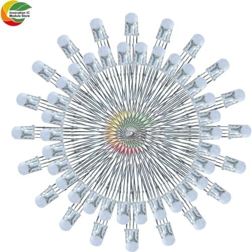 20pcs 50pcs 100pcs 5mm four-pin LED transparent common anode