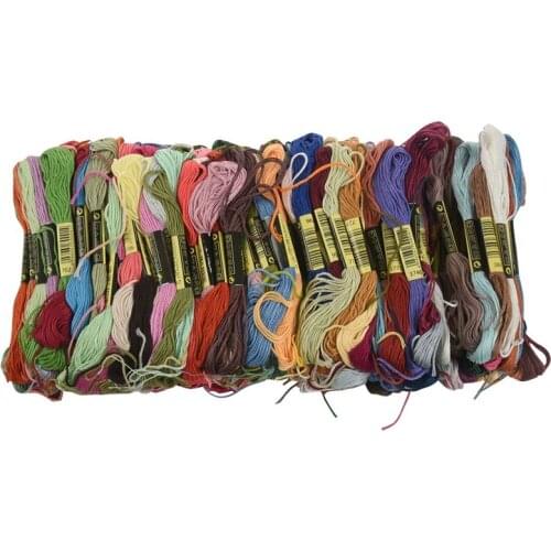 200 skeins of multicolored yarn for cross needle embroidery Crocheting