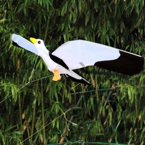 3D Seagull Kite Single Line Flying Kites with Tail and Handle for Adult and Kid 63HE