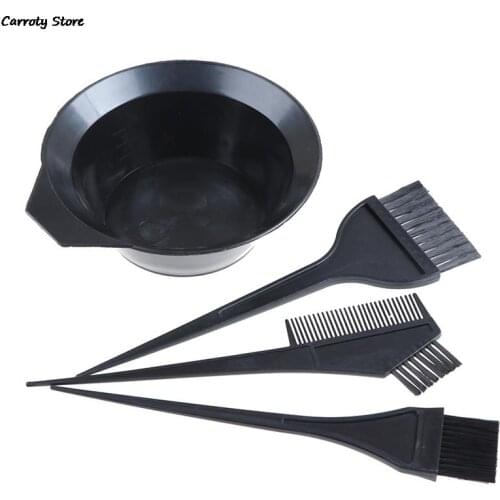 4Pcs Hair Color Dye Bowl Comb Brushes Tool Kit Set Tint Coloring Dye Bowl Hair Comb