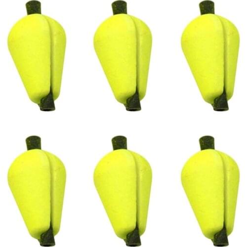 6Pcs Fly Fishing Float Strike Indicators Foam Yellow