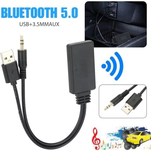 Bluetooth 5.0 Receiver Adapter Usb + 3.5mm Jack Stereo Audio For Car Aux Speaker