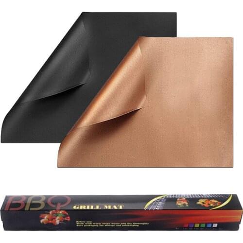 Non-Stick BBQ Grill Mat Heat Resistance Not Coated Barbecue Mat Easily Cleaned PTFE Barbecue Mat Outdoor Camping Accessories