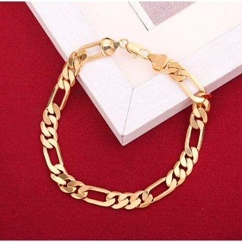 Bracelet Women Men Jewelry Wholesale Gold Color Bracelet Figaro Chain Men Bracelet