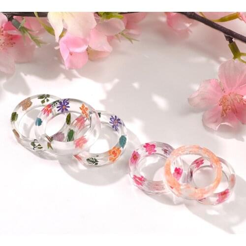DM091 6 Style Rings Transparent Aesthetic Accessories Personalized For Women Fashion Acrylic Finger Ring