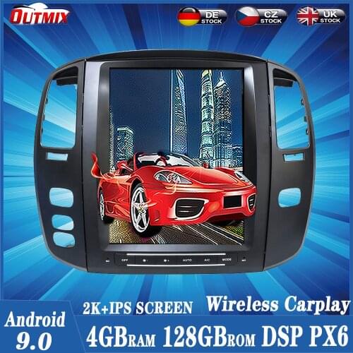 DSP Vertical Tesla Style Android 9.0 128G Car Radio GPS Navigation For Lexus LX470 2004-2005 Multimedia Player Auto Stereo Head