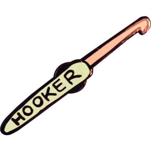 Crochet Hooker Enamel Pin Badge