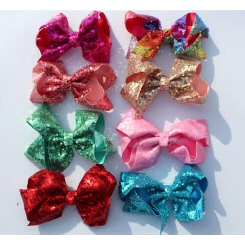 Europe 15 cm sequins pet bowknot clip hairpin dog headdress lovely dog accessories 16pcs