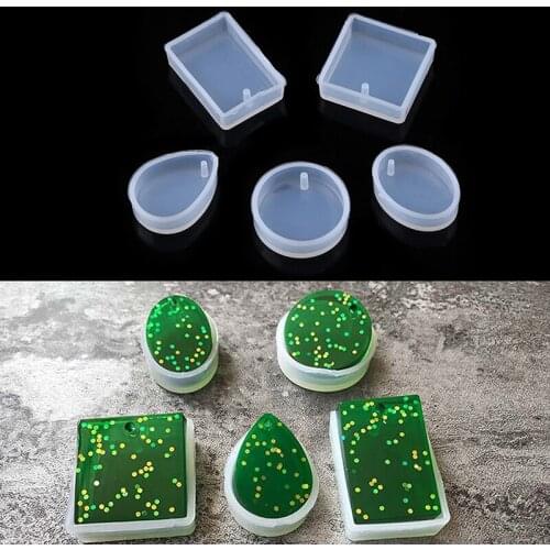 5 Pcs Jewelry Casting Molds Resin Silicone Crystal Jewely Pendant Making Mold Molds for DIY Craft Clay Ceramics Tools
