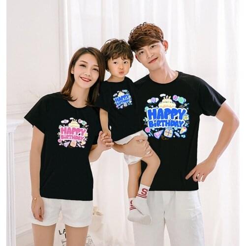 Happy Birthday T Shirt Family Mommy Baby Girl Clothes Daddy Boy Matching Outfit Mom And Daughter Son Kids Women Men Tshirts Gift