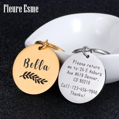 Personalised ID Tags Anti-Lost Free Custom Dog Puppy Cat Dogs Collar Accessories Pet Supplies Name Number Address Book For Pets