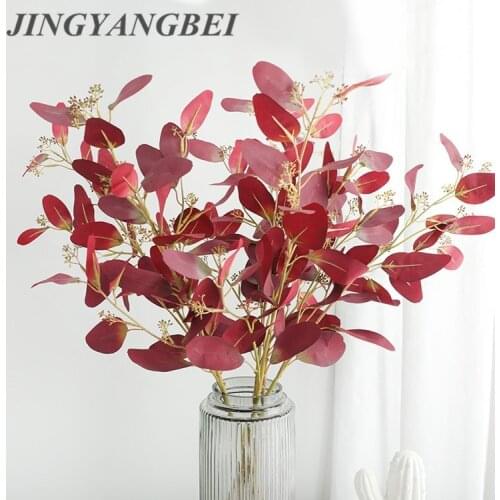Artificial Eucalyptus bouquet Silk Flowers Money leaf fake plant Christmas party home decoration wedding flower Decorative