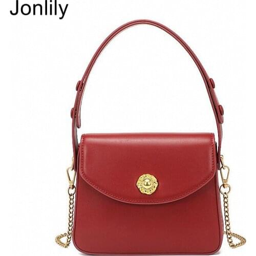 Jonlily Women PU Leather Shoulder Bag Female Long Chain Messenger Crossbody Bag Teens City Bag Elegant Handbag Purse -KG612