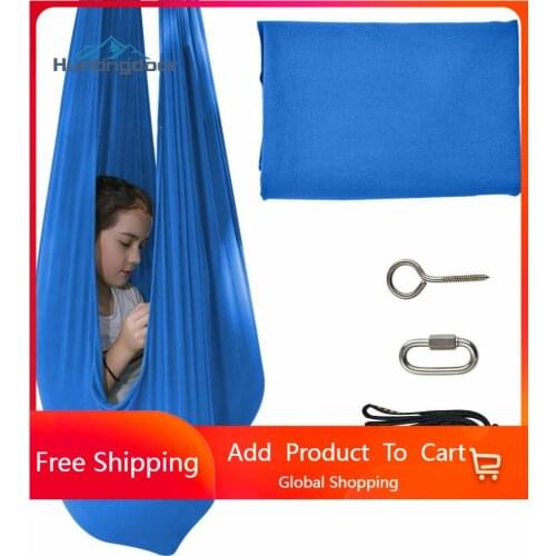 Huntingdoor Quility Indoor Therapy Swing for Kids with Special Needs Lycra Snuggle Swing Cuddle Hammock for Children