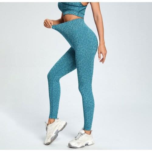 Leopard Tights Yoga Pants Seamless Leggings Sport Women Fitness High Waist Elastic Squat Proof GYM Push Up Booty Scrunch Tights