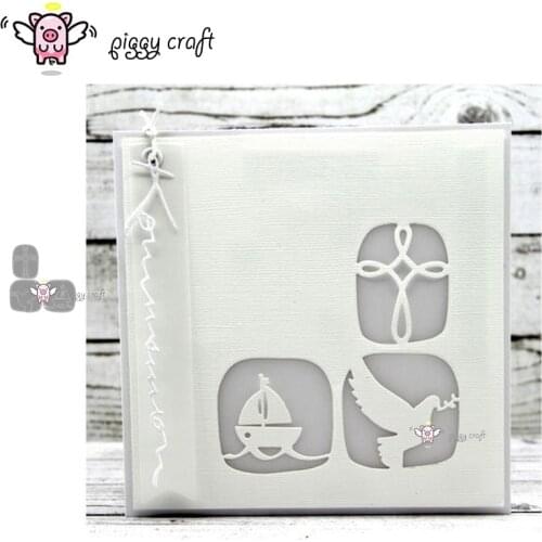 Piggy Craft metal cutting dies cut die mold Cross sailing pigeon circle Scrapbook paper craft knife mould blade punch stencils