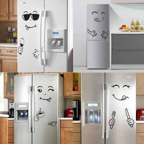 Cartoons Kitchen Sticker Refrigerator Vinyl Murals Cute Creative Sticker Art Wall Decal Refrigerator Decoration Door Sticker