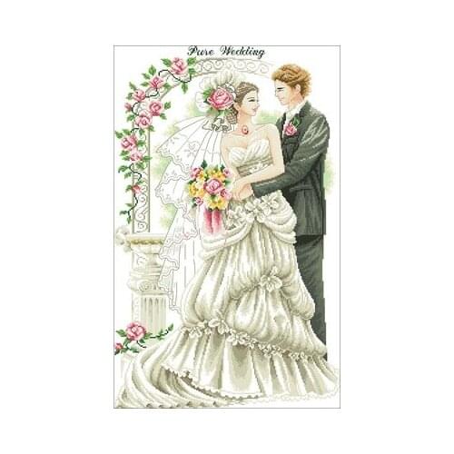 28-DOME111007 wedding (14CT) Counted Cross Stitch 11CT 14CT 18CT DIY Cross Stitch Kits Embroidery Needlework Sets