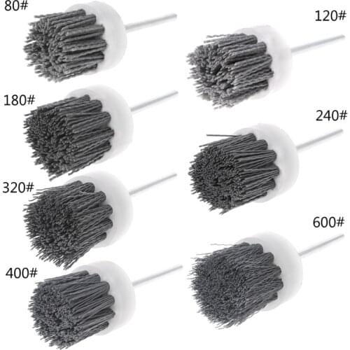 Deburring Abrasive Steel Wire Brush Head Polishing Nylon Wheel Cup Shank For Furniture Wood Sculpture Rotary Drill Grinding Tool