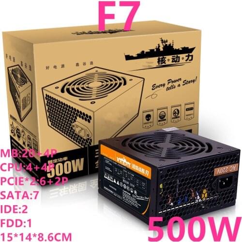 New Original PC PSU For Segotep Brand Super Battleship Intelligent Temperature Control Mute Power Supply 500W Power Supply F7