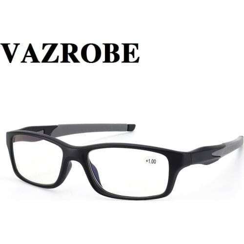 Vazrobe Reading Glasses Male Women Sports Style Presbyopia Eyeglasses Frames Anti Blue +100 150 200 250 300 Ultralight
