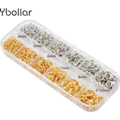 1 Box Alloy Open Jump Rings Lobster Clasp Jewelry Findings For DIY Jewelry Making Components Mixed 4mm/5mm/6mm/7mm/8mm