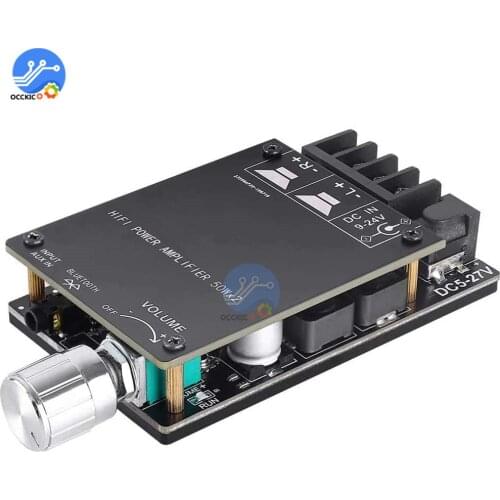 HIFI TPA3116 Bluetooth 5.0 Amplifier board 50WX2 Power Amplifiers Stereo Audio AMP Support AUX Volume Control Sound Board