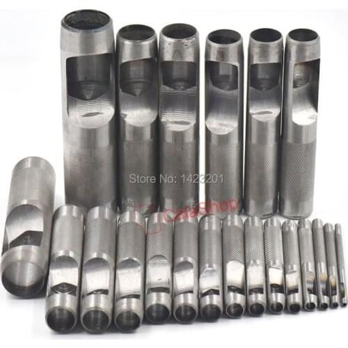 3 Pcs / Lot 20mm 22mm 25mm Steel Round Hole Punch Tool Hollow Puncher Cutters for Leather Belt Handwork Sewing DIY