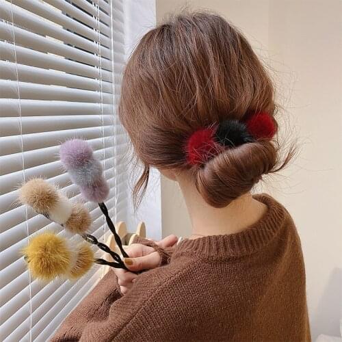 Ruoshui Woman Pompom Hair Bun Maker Women DIY Hairstyle Tool Hair Accessories Headwear Elastic Hairband