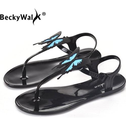 2021 Women flat Sandals Women Shoes Woman Summer Fashion Flip Flop Ladies Shoes Butterfly Beach Sandals zapatos de mujer WSH3594