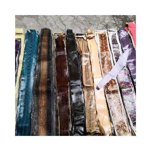 DIY 20 colors Natural Snakeskin Leather Fabric with handicraft Leather tools Rare Skin 75x13cm-170X15cm