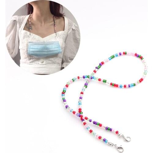 1Pc 50/70cm Beaded Mask Extension Lanyard Handy&convenient Safety Rest&ear Holder Rope Hang Elastic Cord Rope String For Mask