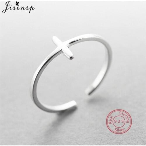 Bohemian Vintage 925 Sterling Silver Cross Rings for Women Engagement Jewelry Adjustable Silver S925 Jewelry Anillos Mujer