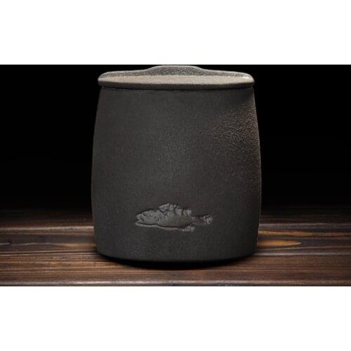 Vintage Art Tea Storage Jar Ceramic Coarse Pottery Seal Caddy Tea Box Beans Coffee Nuts Cans Container Teaware Accessories Craft