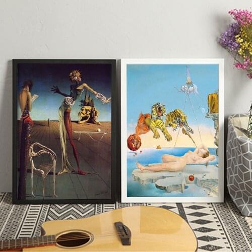 Woman With A Head Of Roses Salvadore Dali Canvas Painting Posters And Prints Wall Art Picture Abstract Decoration Home Decor