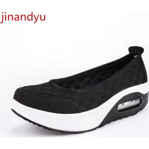Big Size Mesh Breathable Platforms Slip on Shoes for Women Loafers New Platform Sneakers Femme Casual White Shoes Woman Flats